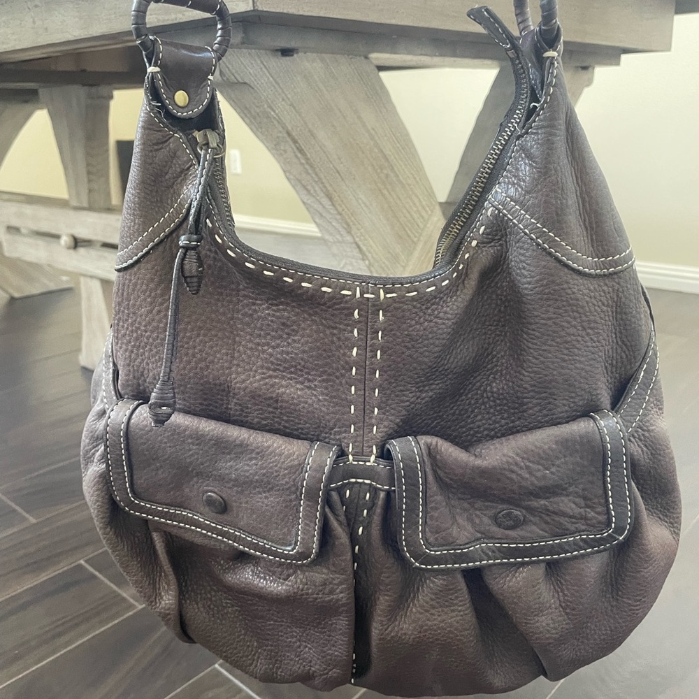 Dark brown Cole Haan Leather handbag med/lg